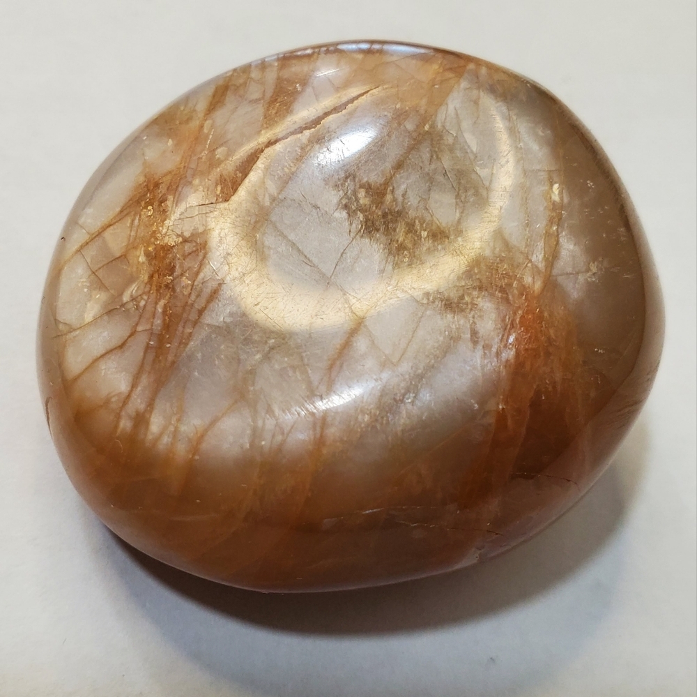 Peach Moonstone Crystal Palmstone 109 grams - Picture 5 of 9